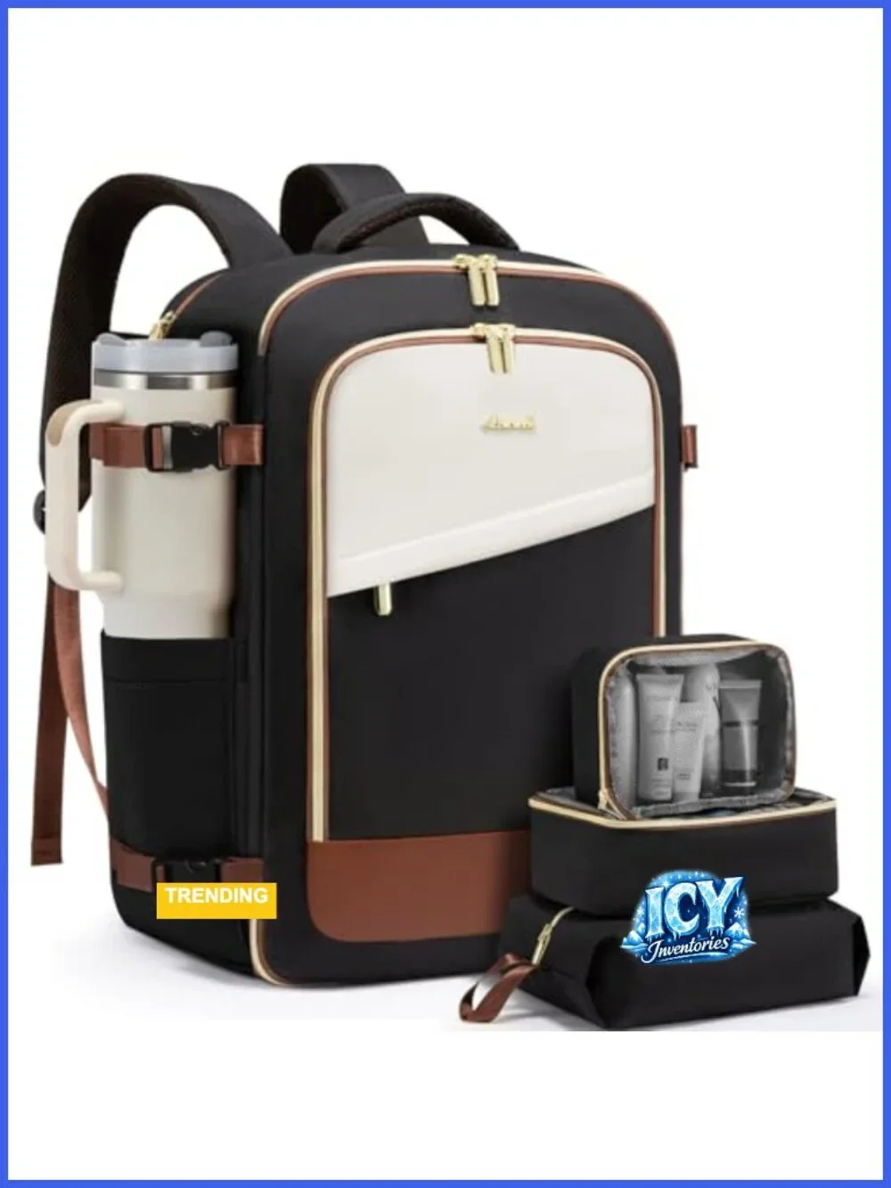 40L Travel Backpack for Women, Carry On Flight Approved, Waterproof Laptop